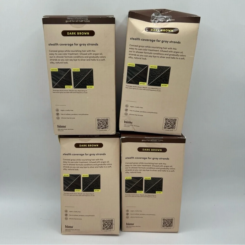 4x Hims Hair‎ Color & Conditioner Under Cover Dark Brown 5oz New